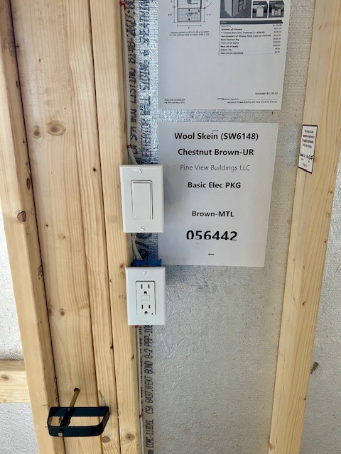 quick connect electrical package inside storage shed