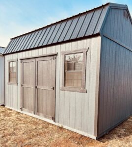 10x16 lofted high wall storage shed with metal roof