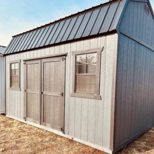 10x16 lofted high wall storage shed with metal roof
