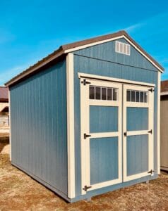8x12 high wall A-frame storage shed for sale in Granbury Texas