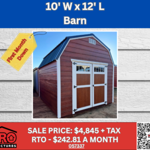 10x12 Lofted Barn Shed for Sale in Texas | Portable Storage Building | ProStructures