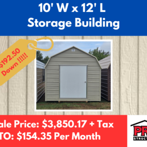 10x12 Metal Storage Building for Sale in Texas