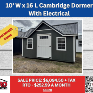 10x16 Cambridge Dormer Shed with Electrical for Sale in Texas
