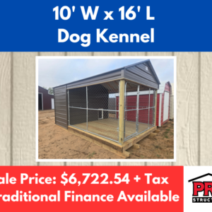 10x16 Outdoor Dog Kennel for Sale in Texas | Covered Metal Kennel | ProStructures