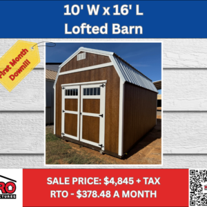 10x16 Lofted Barn Shed for Sale in Texas | Portable Storage Building | ProStructures