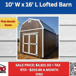 10x16 Lofted Barn Shed for Sale in Texas | Portable Storage Building | ProStructures