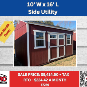 10x16 Side Utility Shed for Sale in Texas | Portable Storage Building | ProStructures