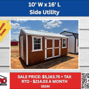 10x16 Side Utility Shed for Sale in Texas | Portable Workshop Building | ProStructures