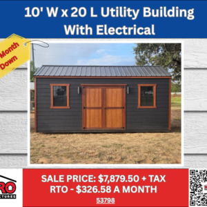 10x20 Utility Shed with Electrical for Sale in Texas | Portable Building | ProStructures