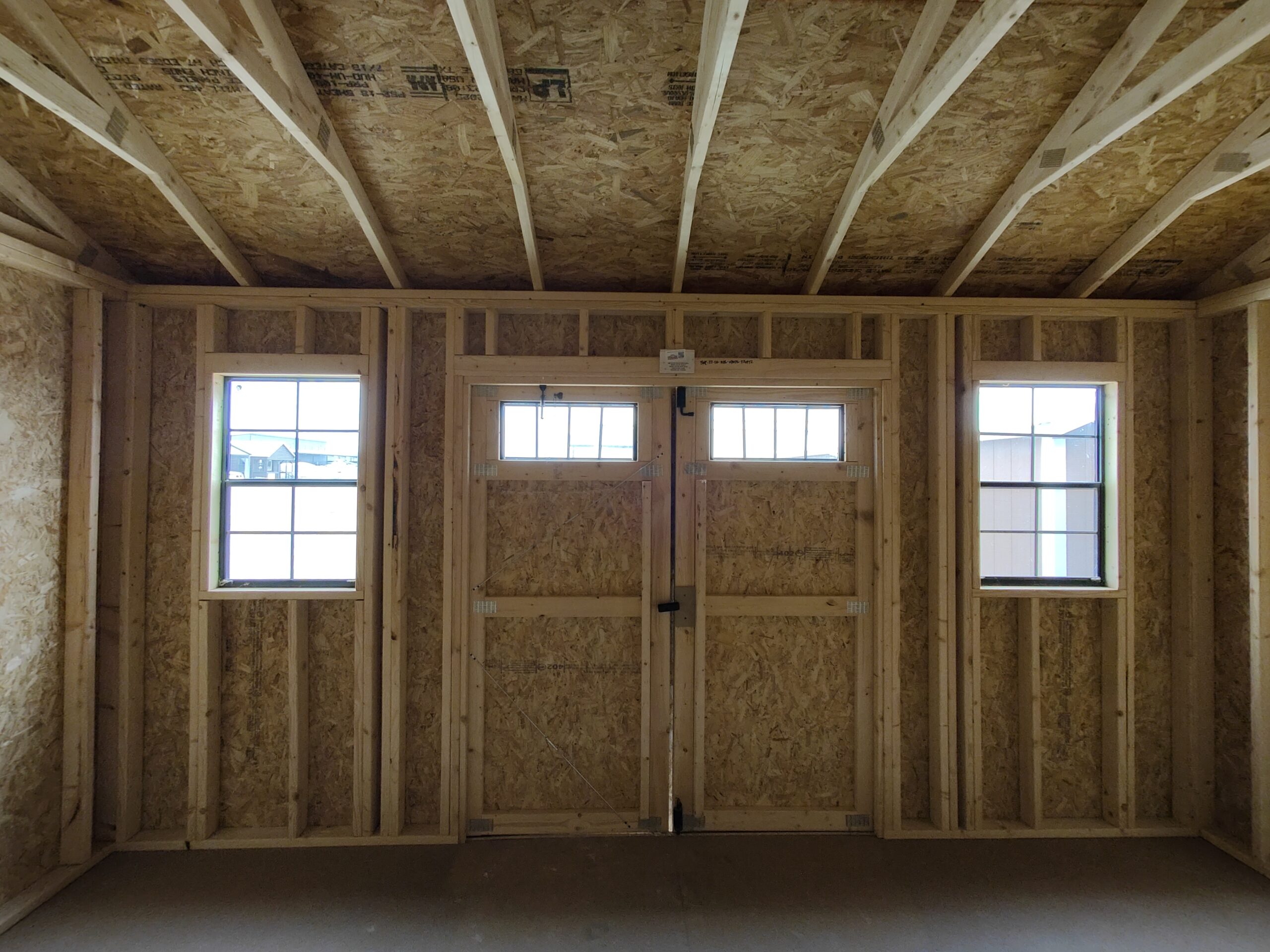 interior view of a 10 x 16 StoMor utility shed