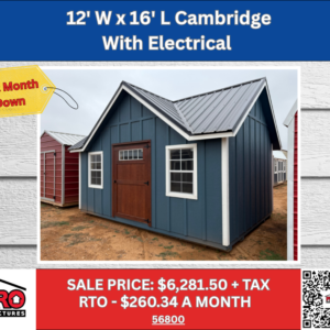 12x16 Cambridge Shed with Electrical for Sale in Texas | Portable Building | ProStructures