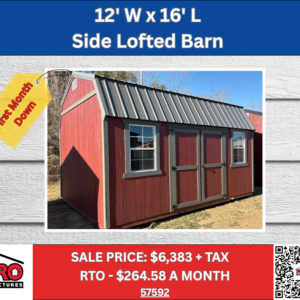 12x16 Side Lofted Barn Shed for Sale in Texas | Portable Storage Building | ProStructures