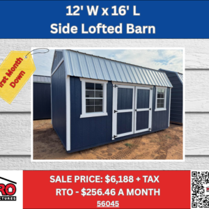 12x16 Side Lofted Barn Shed for Sale in Texas | Portable Workshop Building | ProStructures