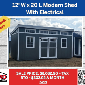 12x20 Modern Shed with Electrical for Sale in Texas | Backyard Office Studio | ProStructures