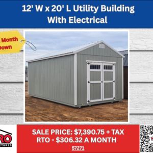12x20 Utility Building with Electrical for Sale in Texas | Portable Shed | ProStructures