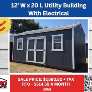 12x20 Utility Building with Electrical for Sale in Texas | Portable Shed with Power | ProStructures