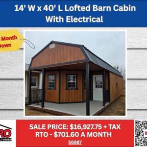 14x40 Lofted Barn Cabin with Electrical for Sale in Texas | Portable Cabin Home | ProStructures