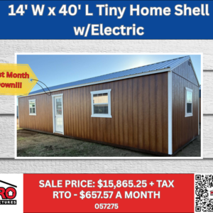 14x40 Tiny Home Shell with Electrical for Sale in Texas | Portable Cabin Shell | ProStructures